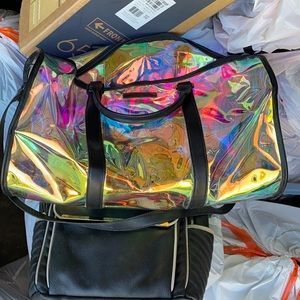 Clear iridescent duffle, thick & sturdy